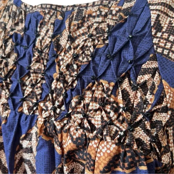 Farm Rio Yawanawa Vanahu Navy Organic Cotton Mini Dress Sz L - Picture 8 of 13